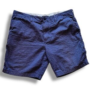 Tommy Hilfiger Men Sz 40 9" Fashion Seersucker Cotton Casual Shorts Navy B-2